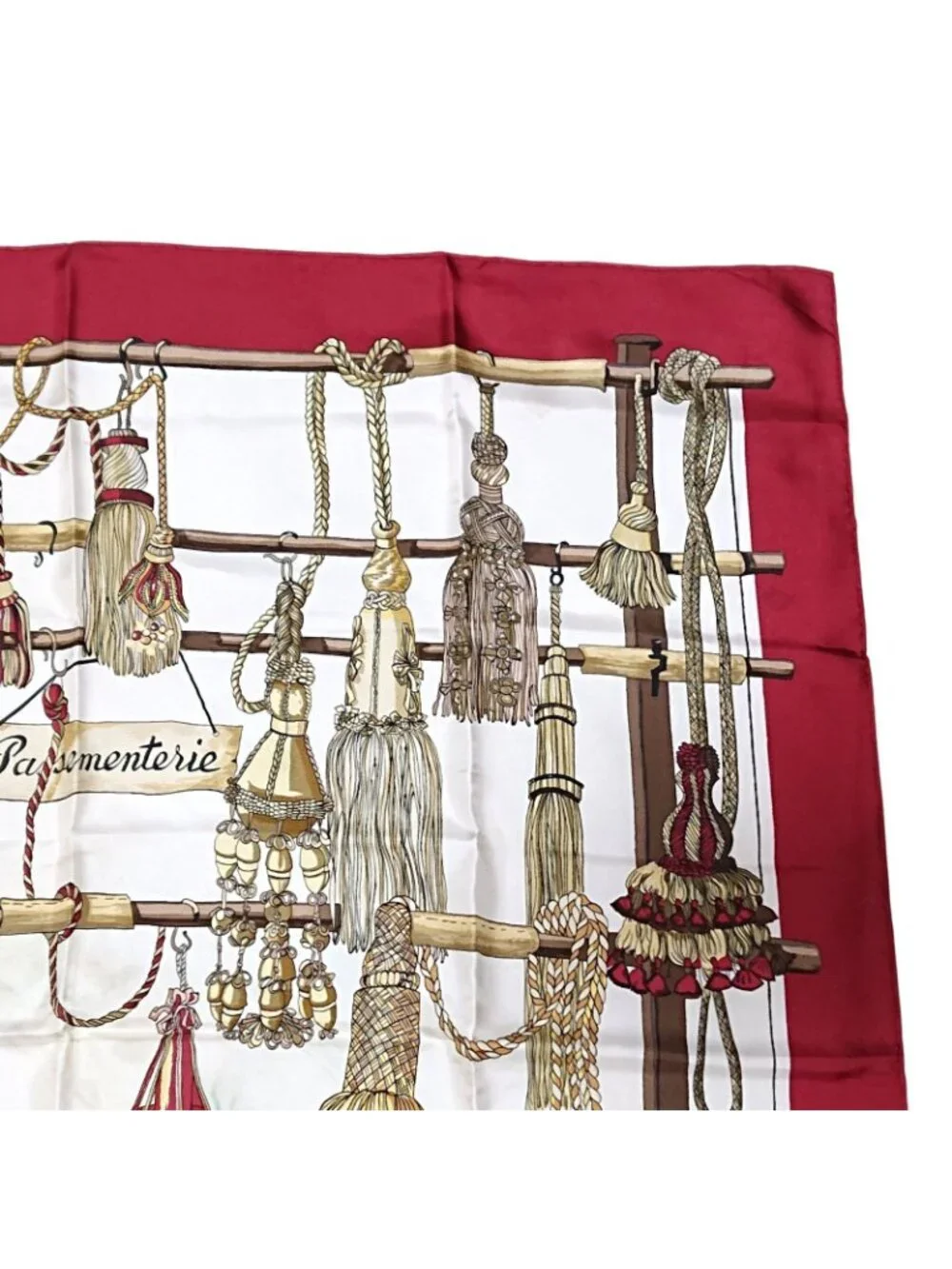 Hermes Carre 90 Passementerie Tassel Silk Scarf